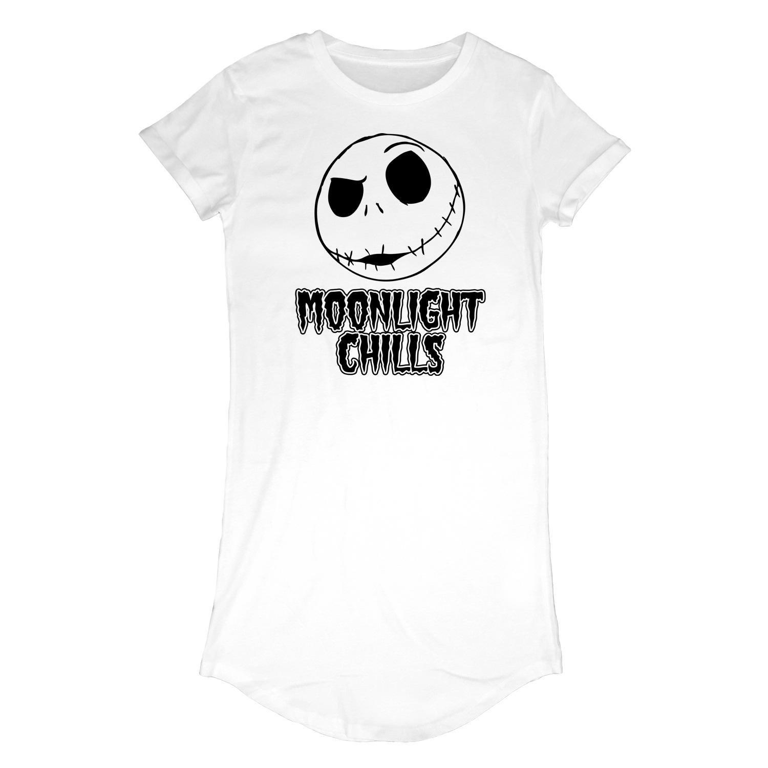 Moonlight Chills Tshirtkleid Damen Weiss M von Nightmare Before Christmas