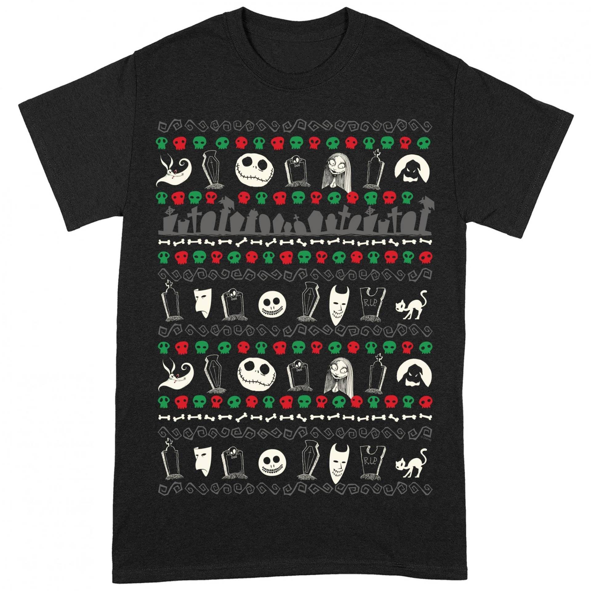 The Festive Icons Tshirt Herren Schwarz XL von Nightmare Before Christmas