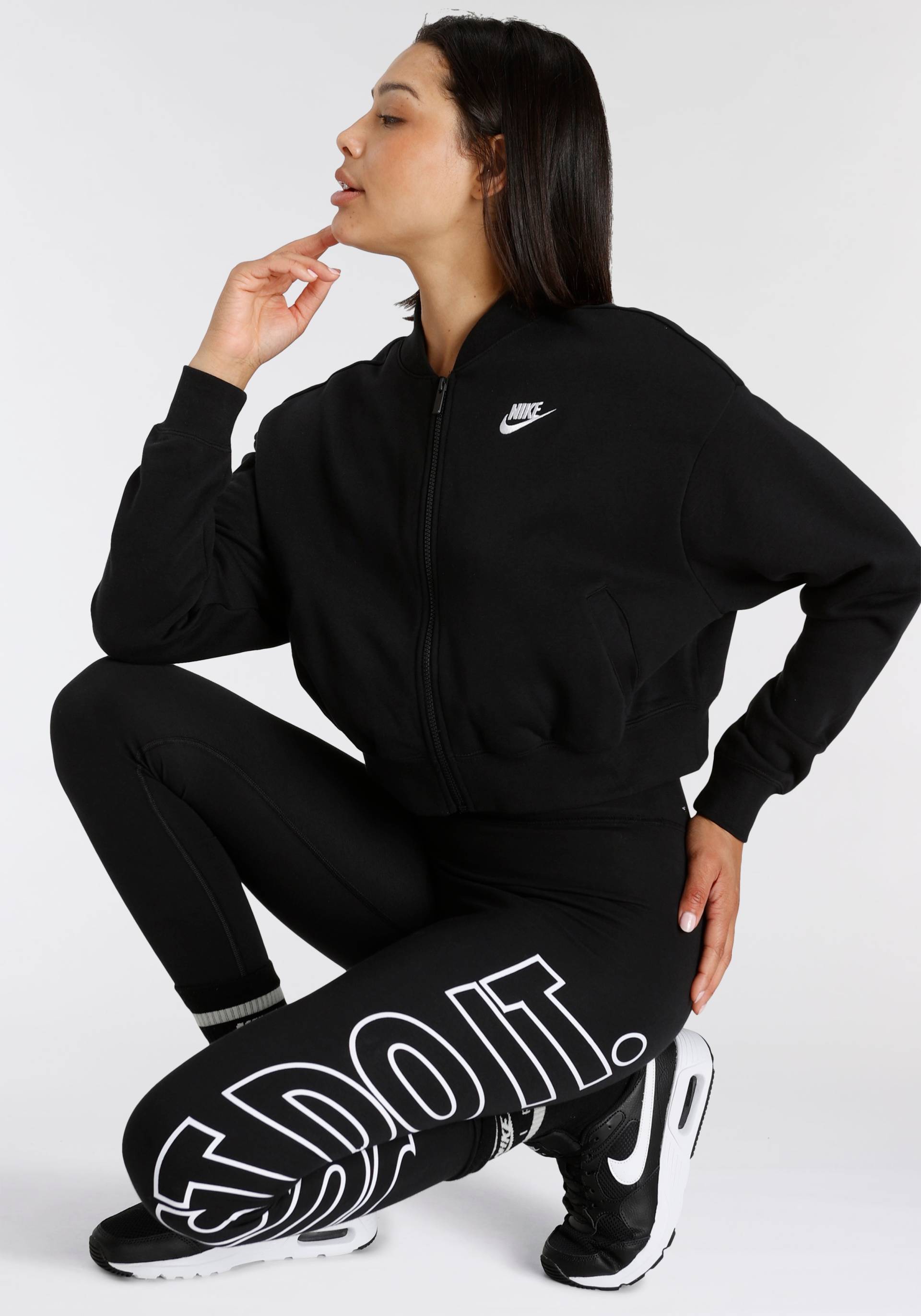 Nike Sportswear Sweatjacke »CLUB FLEECE WOMEN'S OVERSIZED CROPPED FULL-ZIP JACKET« von Nike Sportswear