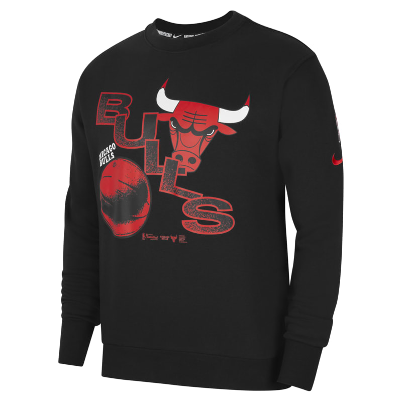 Chicago Bulls Courtside Nike NBA-Fleece-Sweatshirt für Herren - Schwarz von Nike