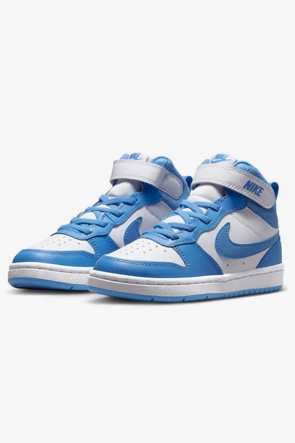Nike Court Borough 2 Kids Sneaker | White + Blue Beyond | Jungen  | EU33.5 von Nike