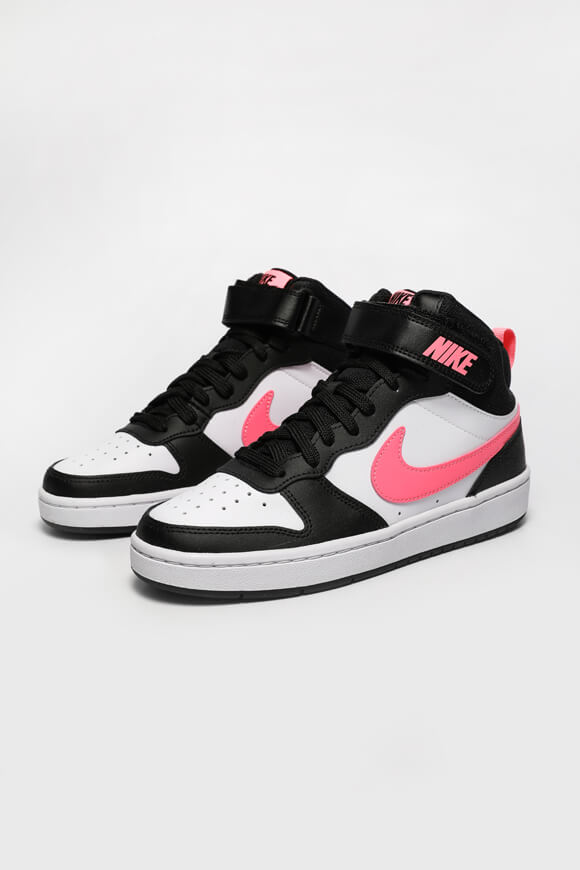 Nike Court Borough 2 Sneaker | White + Black + Pink | Mädchen  | EU38 von Nike