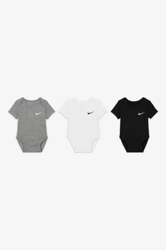 Nike Dreierpack Baby Bodys | Black + White + Grey Heather | Baby  | 6m von Nike