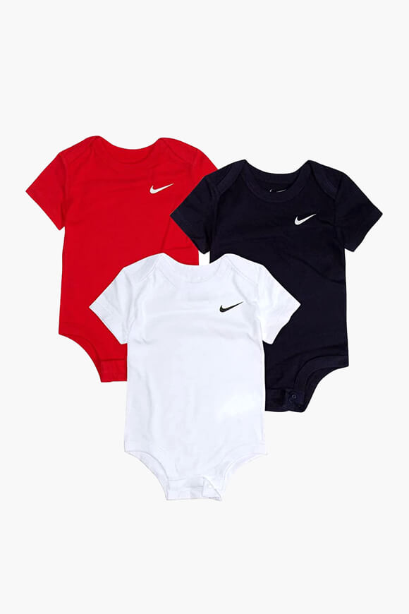 Nike Dreierpack Baby Bodys | Obsidian + White + University Red | Baby  | 9m von Nike