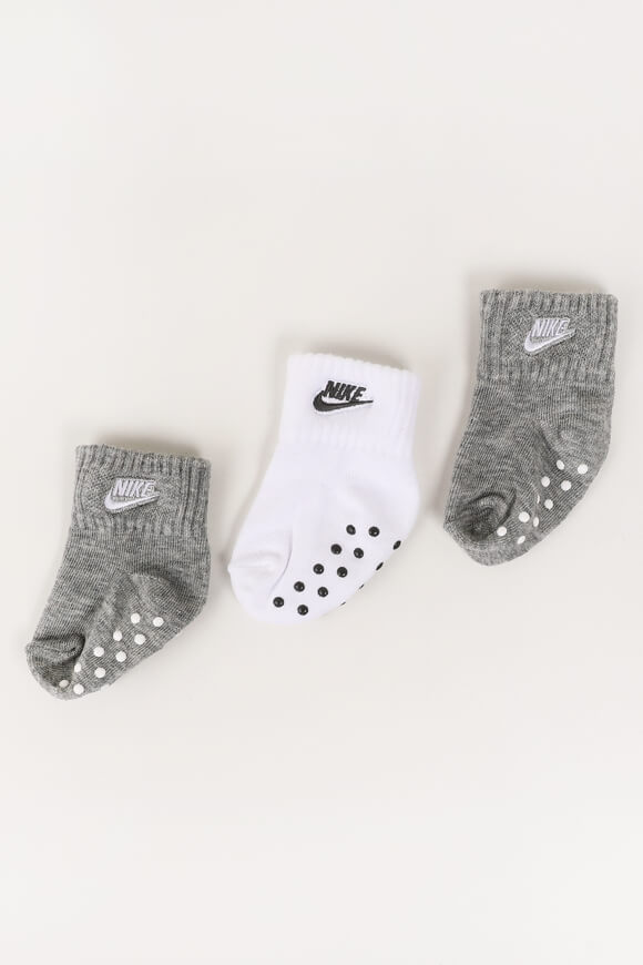 Nike Dreierpack Baby Socken | Grau meliert + Weiss | Baby  | 6-12m von Nike