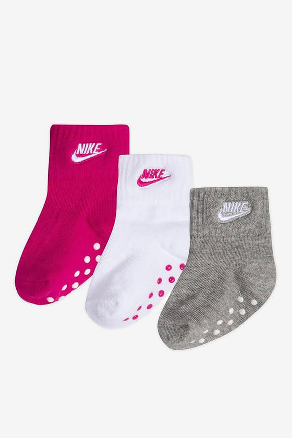 Nike Dreierpack Kids Socken | Rush Pink + Grey Heather + White | Mädchen  | EU18-23 von Nike