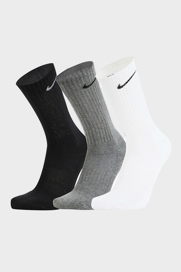 Nike Dreierpack Socken | Schwarz + Weiss + Grau meliert | Herren  | EU42-46 von Nike