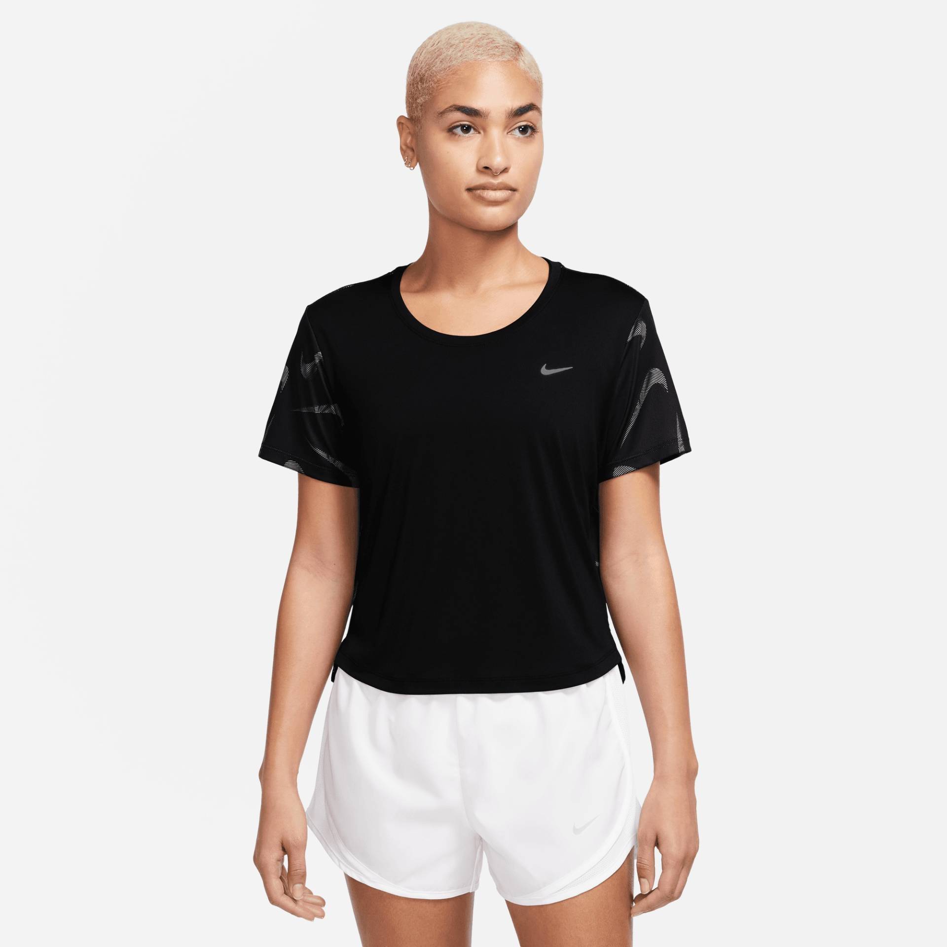 Nike Laufshirt »SWOOSH DRI-FIT WOMEN'S PRINTED SHORT-SLEEVE CROP TOP« von Nike