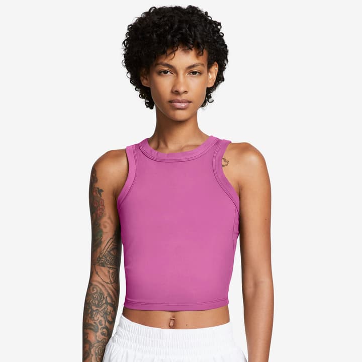 Nike W NK One Fitted DF Crop Tank Top pink von Nike