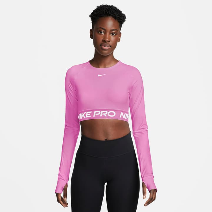 Nike W Pro DF 365 Crop LS Langarmshirt pink von Nike