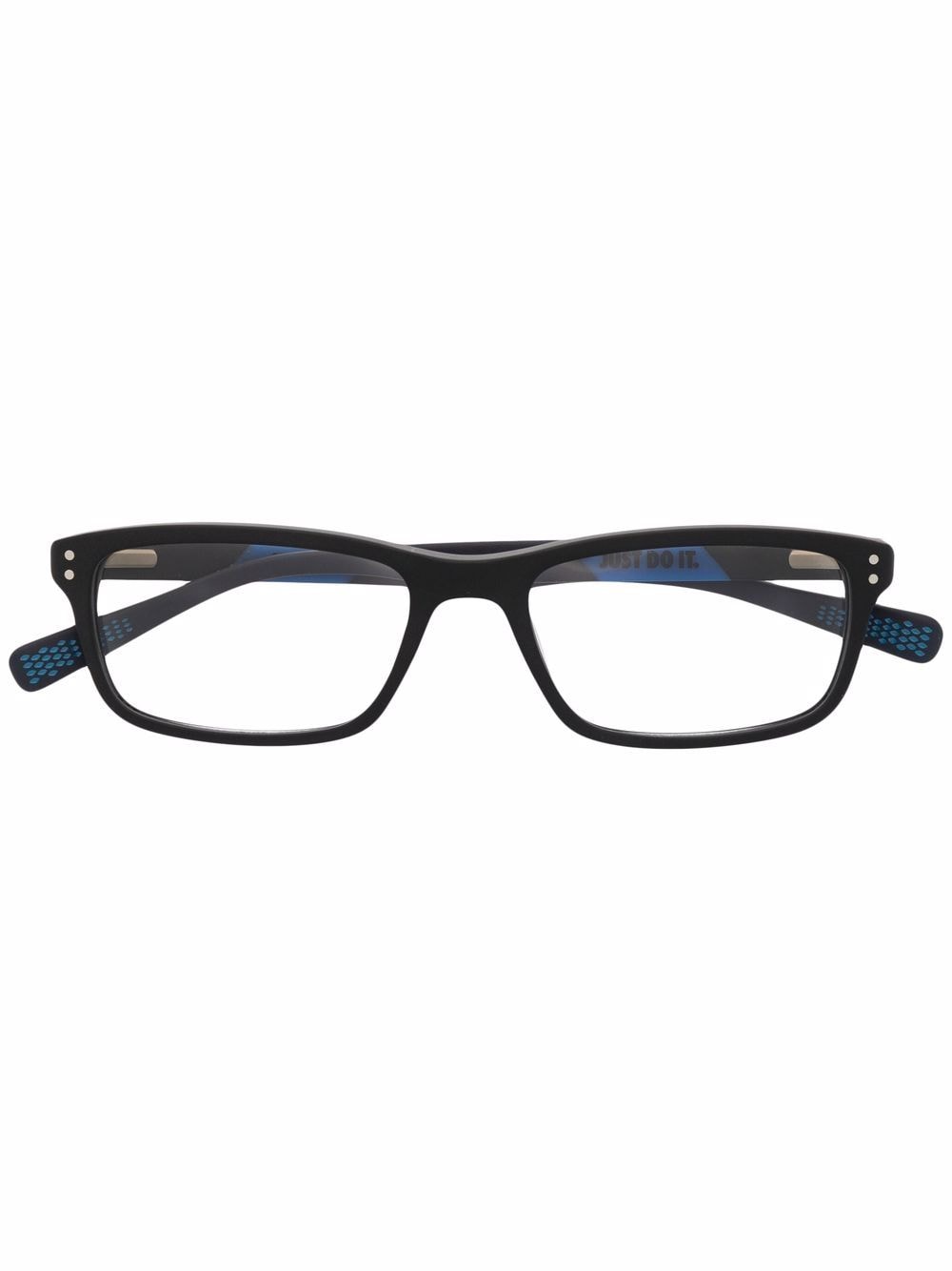 Nike polished rectangle-frame glasses - Blue von Nike