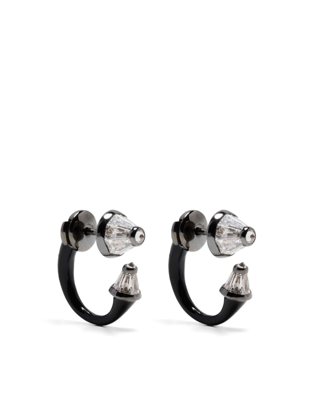 Nikos Koulis 18kt white gold Enery diamond jacket earrings - Black von Nikos Koulis