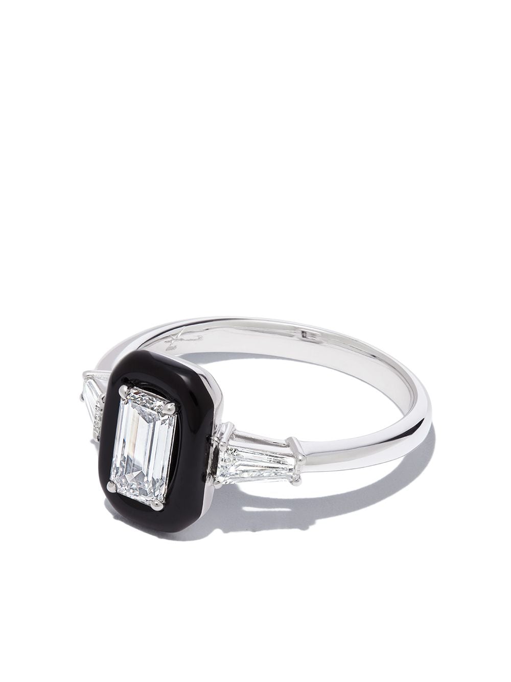 Nikos Koulis 18kt white gold diamond and enamel ring - Silver von Nikos Koulis