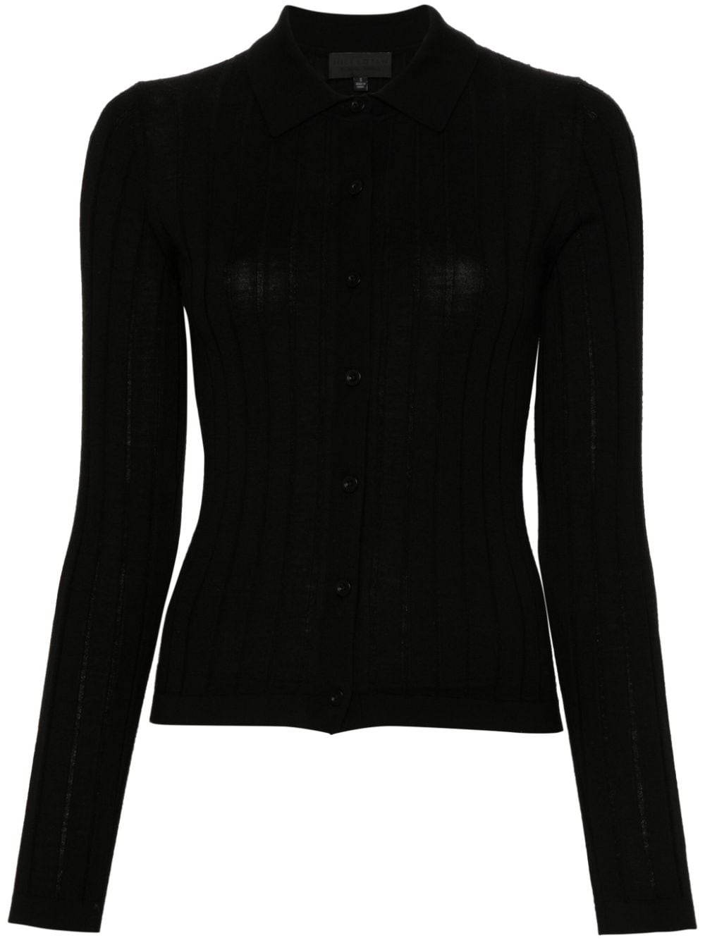 Nili Lotan Alivia merino silk ribbed cardigan - Black von Nili Lotan