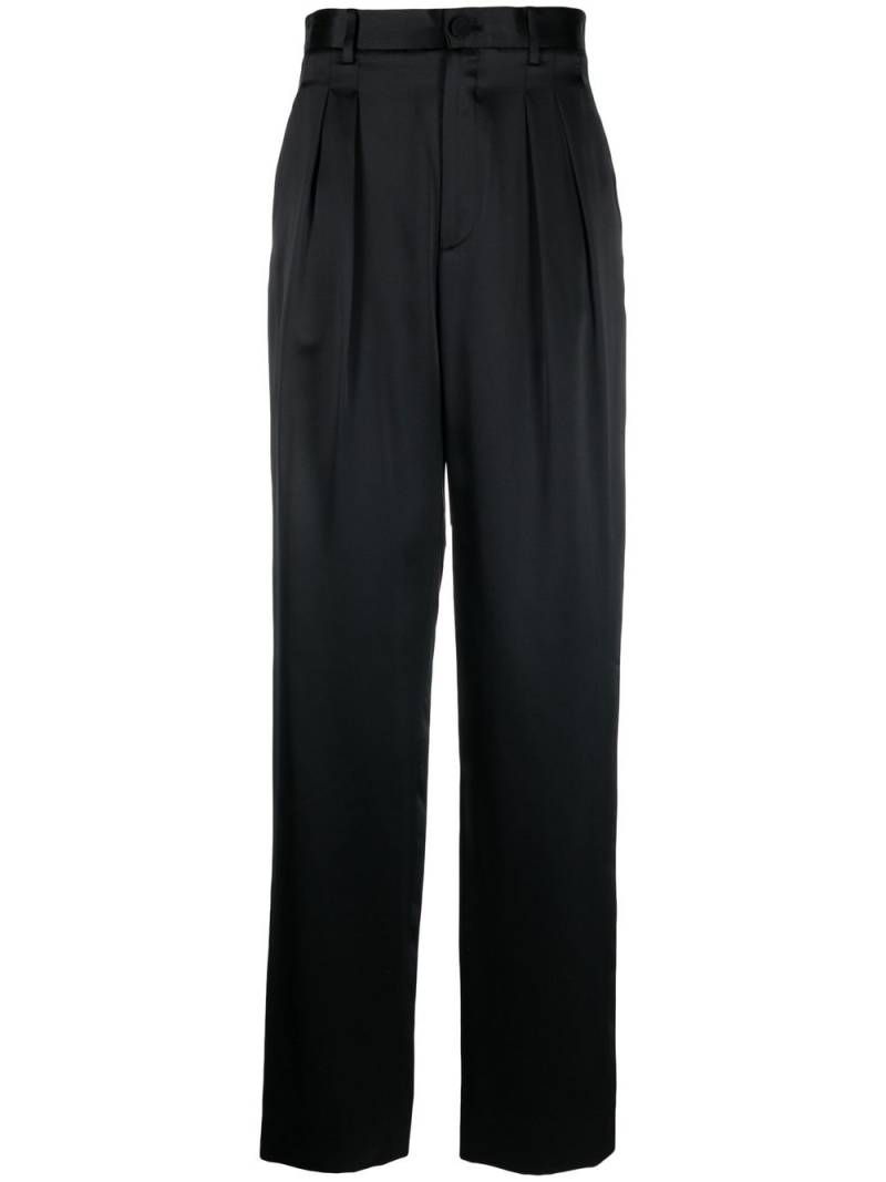 Nili Lotan satin silk pleated trousers - Black von Nili Lotan