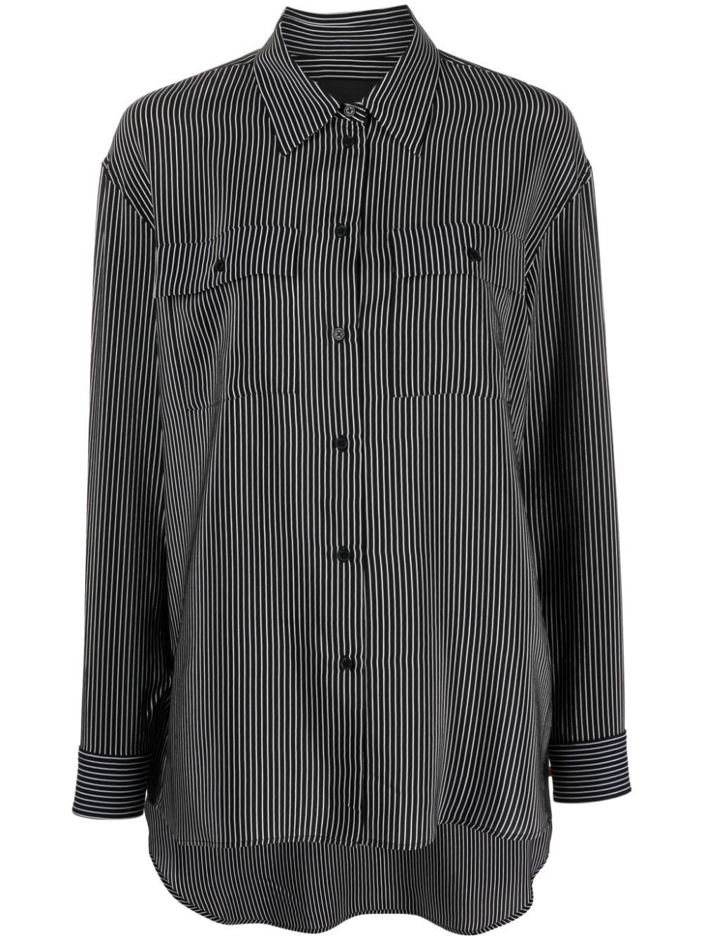 Nili Lotan stripe-print silk shirt - Black von Nili Lotan