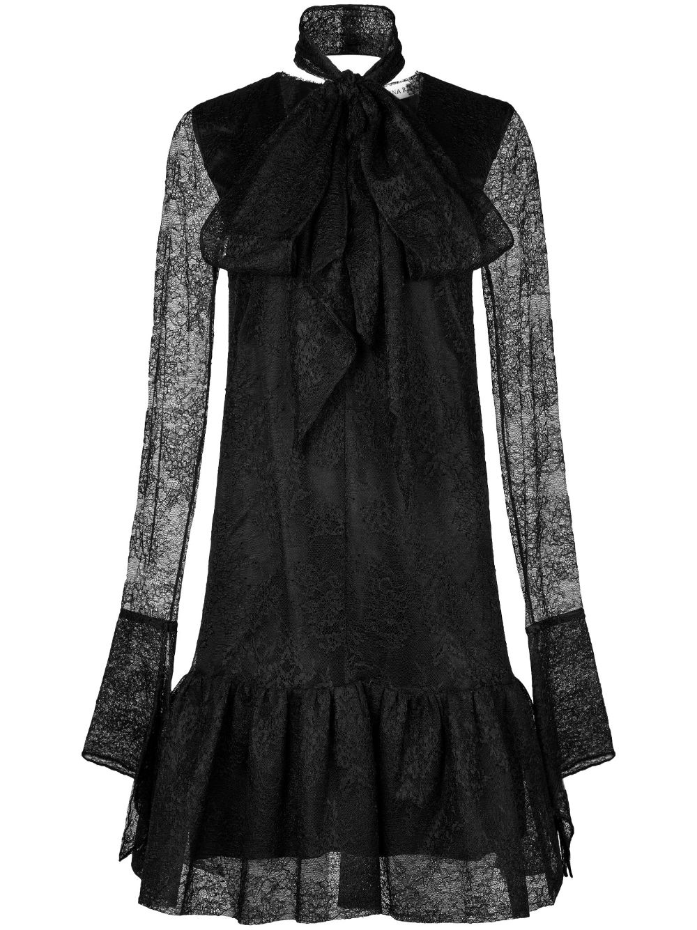 Nina Ricci V-neck floral-lace minidress - Black von Nina Ricci