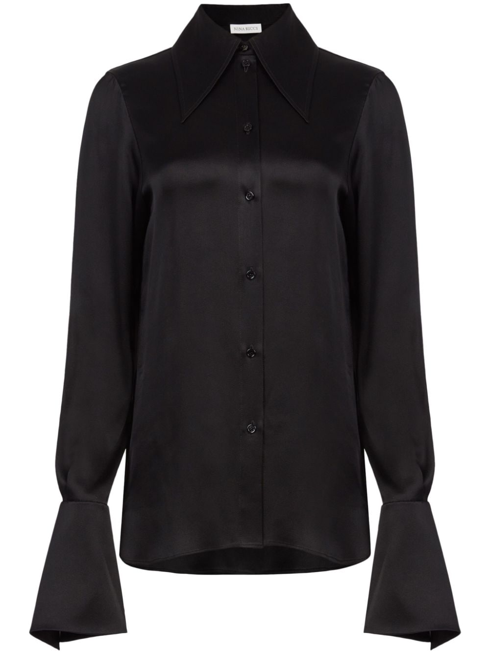 Nina Ricci bell-cuff satin shirt - Black von Nina Ricci