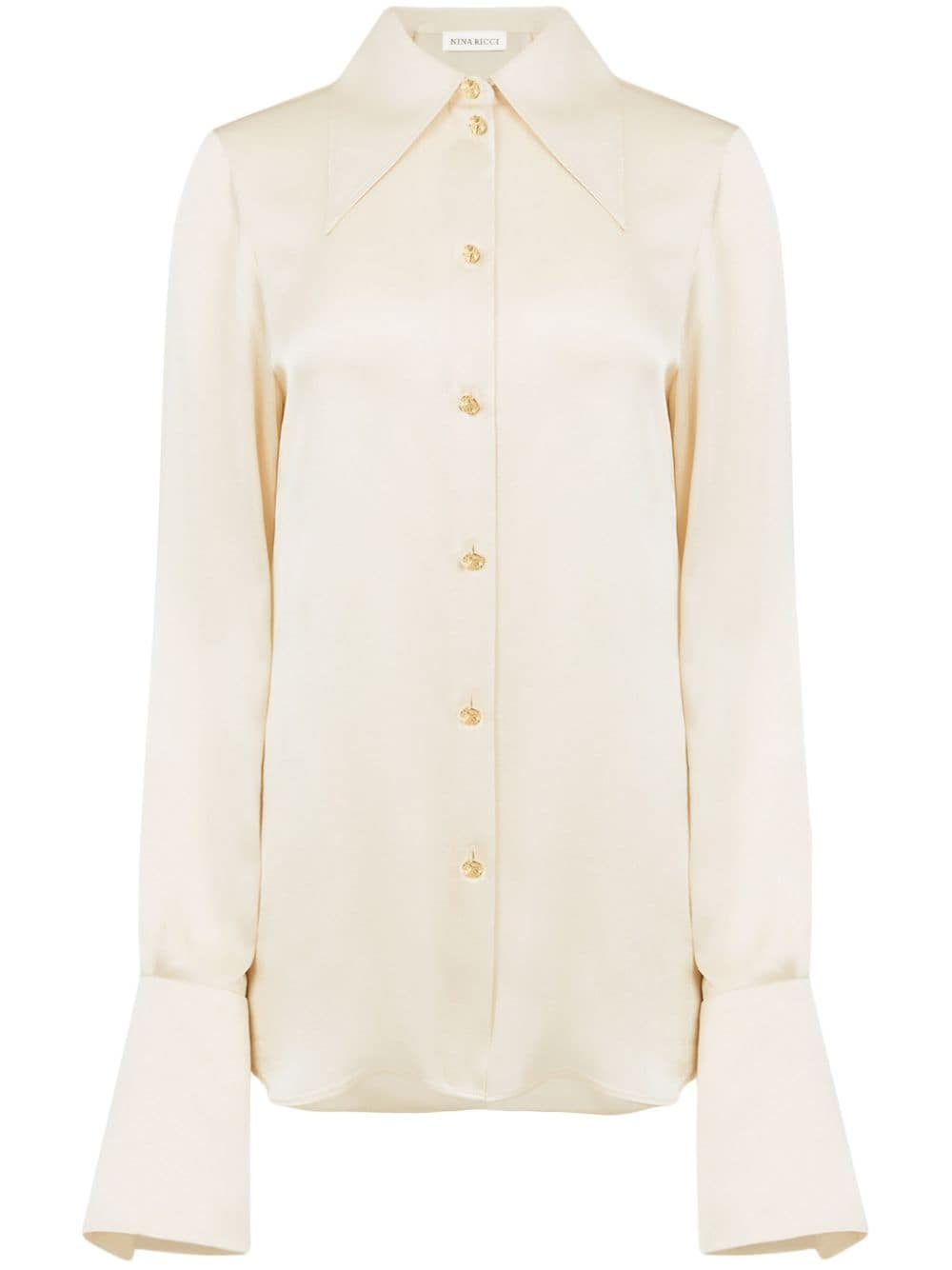 Nina Ricci bell-cuff satin shirt - Neutrals von Nina Ricci