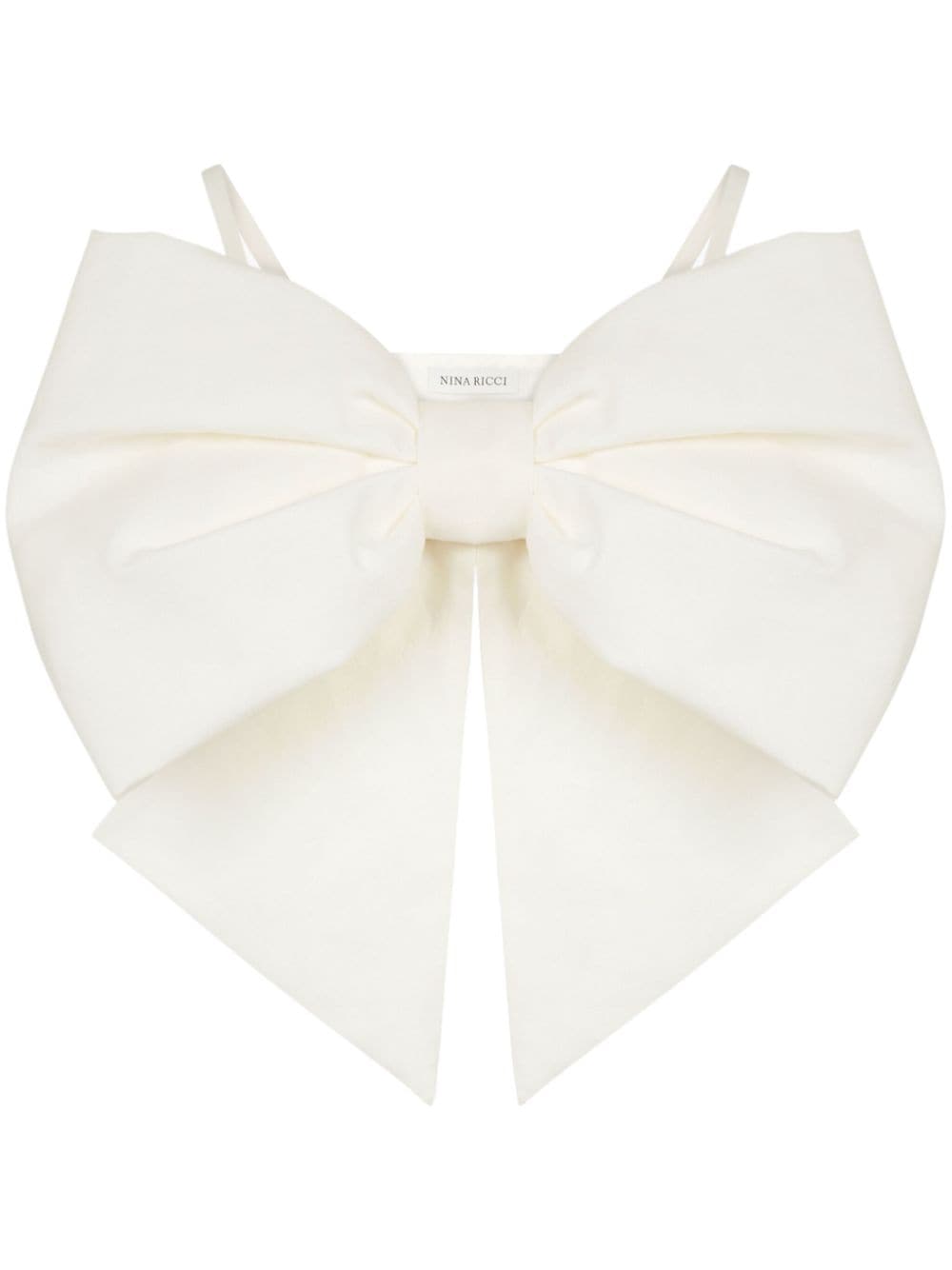 Nina Ricci bow linen bralette - White von Nina Ricci
