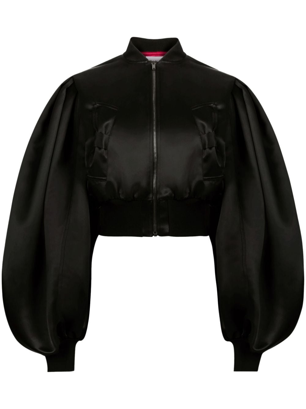 Nina Ricci cropped satin bomber jacket - Black von Nina Ricci