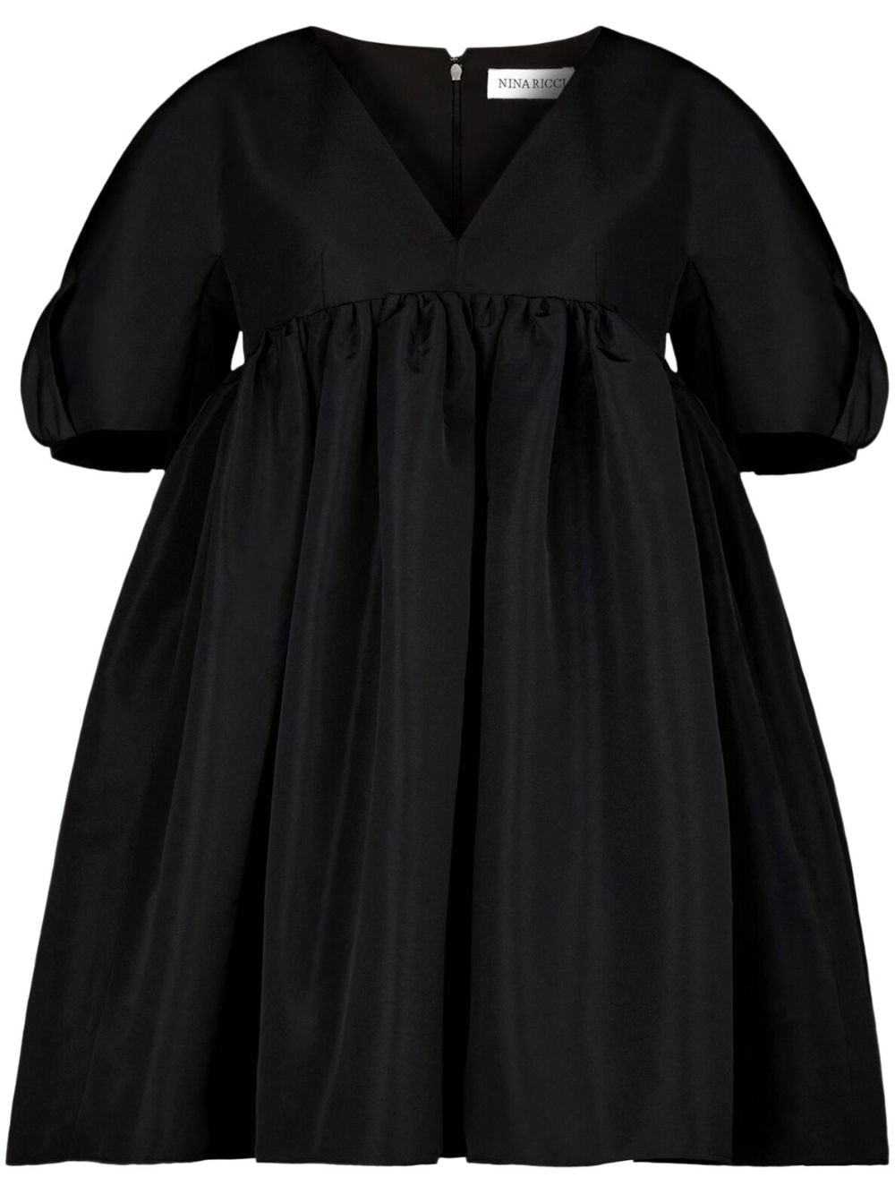 Nina Ricci fully-pleated V-neck dress - Black von Nina Ricci