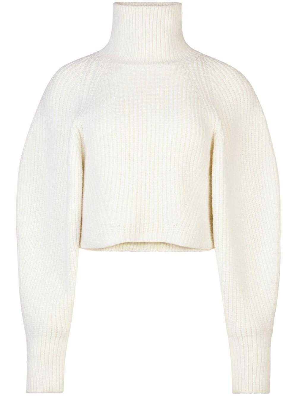 Nina Ricci high-neck ribbed-knit jumper - White von Nina Ricci