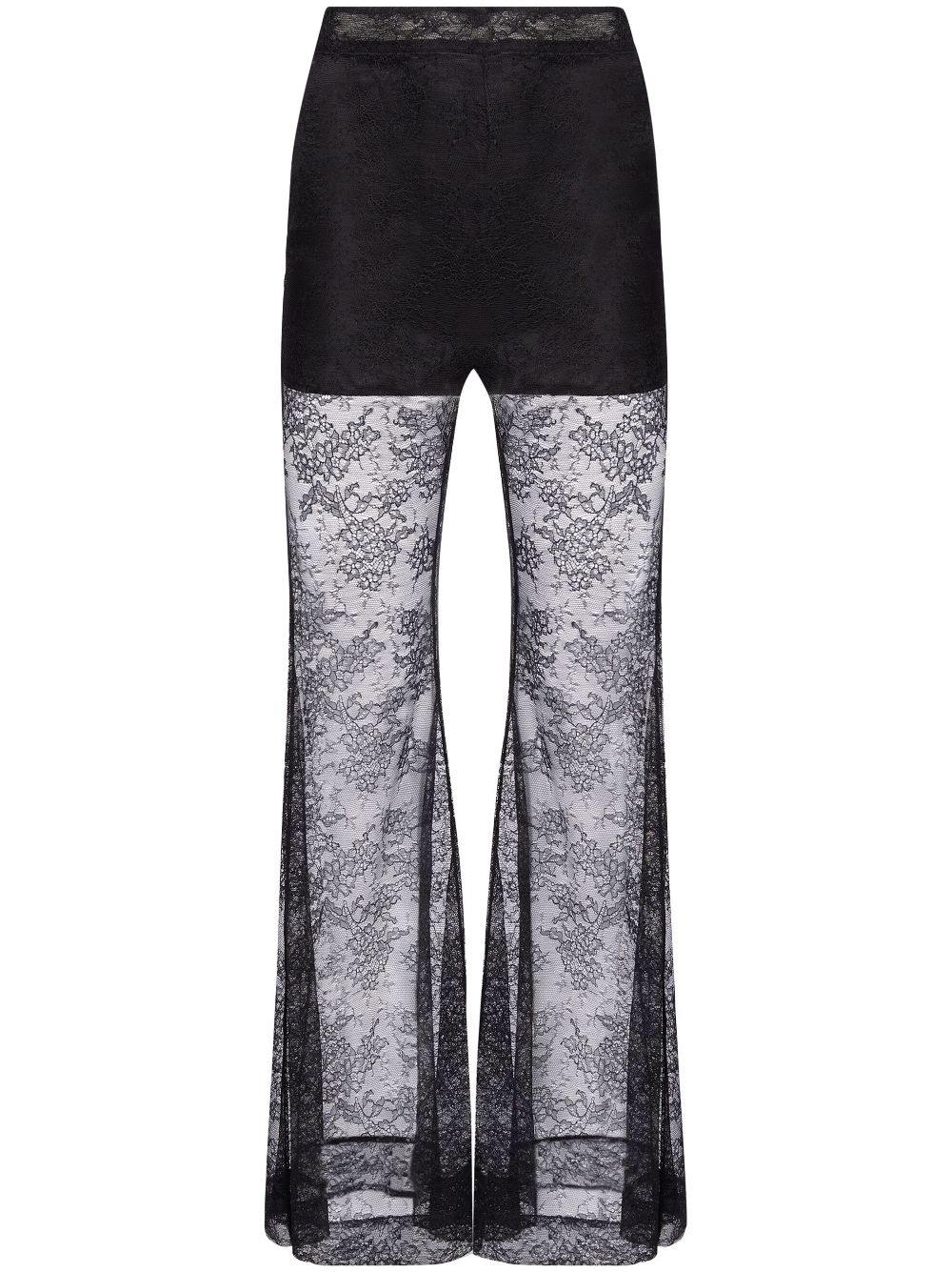 Nina Ricci lace-detailing flared trousers - Black von Nina Ricci