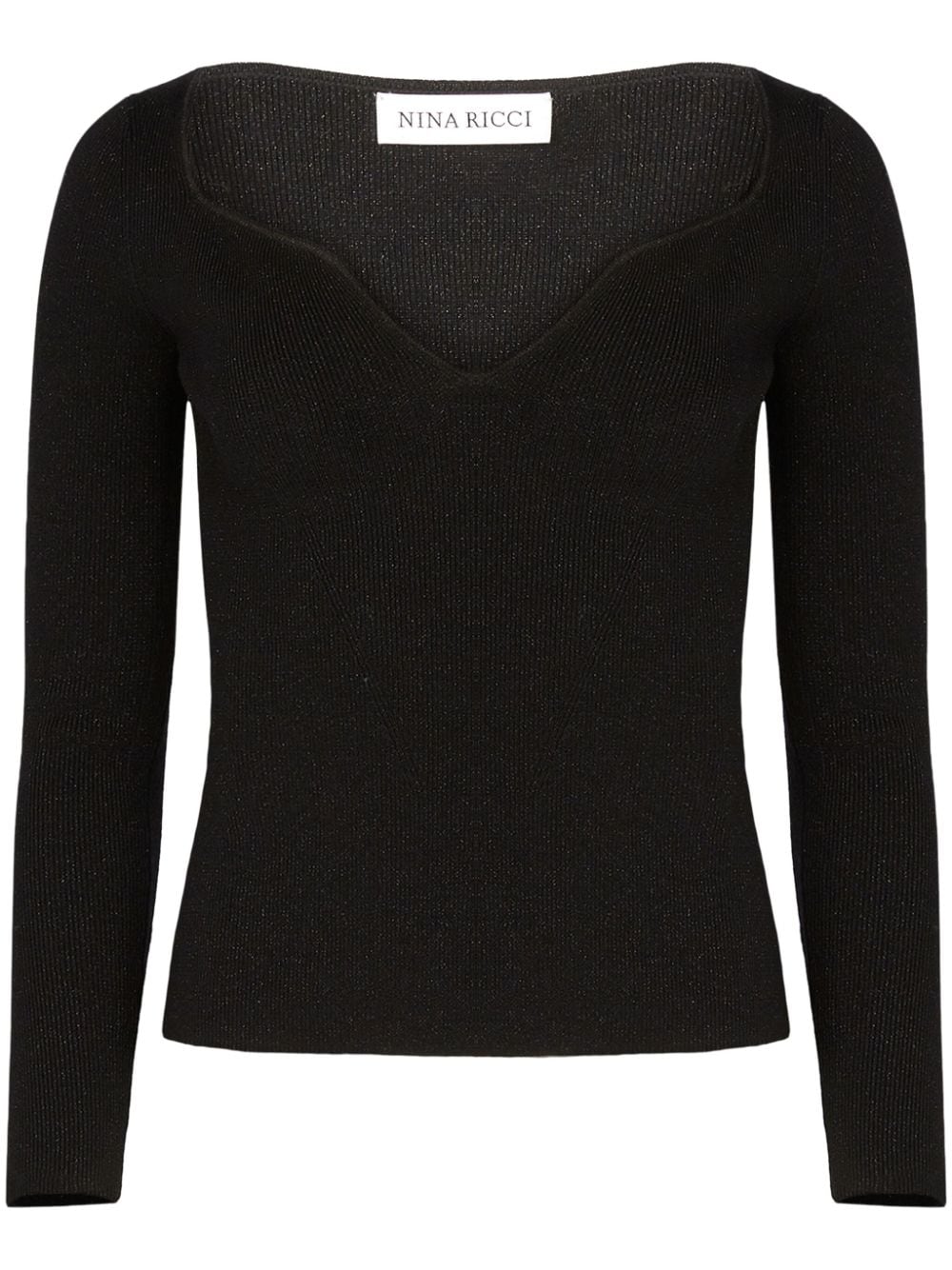 Nina Ricci lurex-detail ribbed-knit top - Black von Nina Ricci