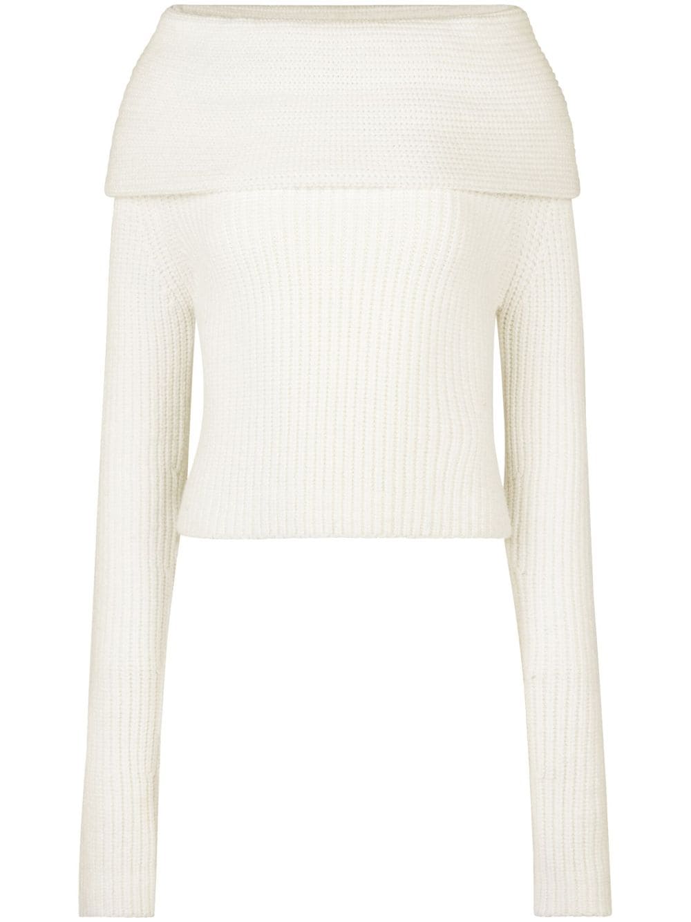 Nina Ricci off-shoulder ribbed-knit top - White von Nina Ricci