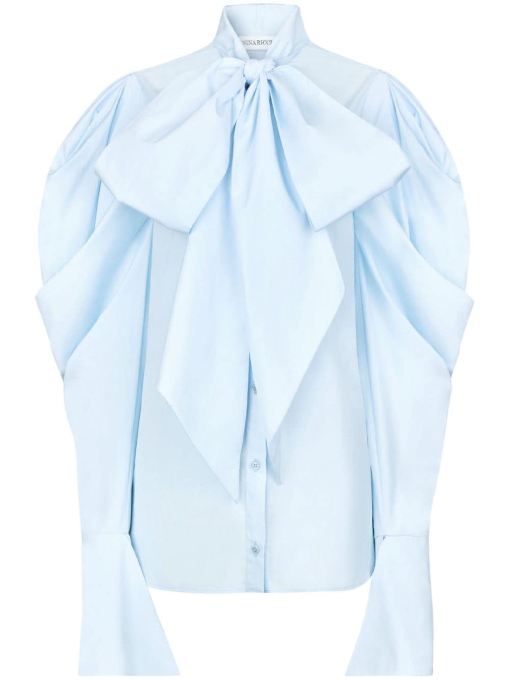 Nina Ricci pussy bow-collar cotton blouse - Blue von Nina Ricci