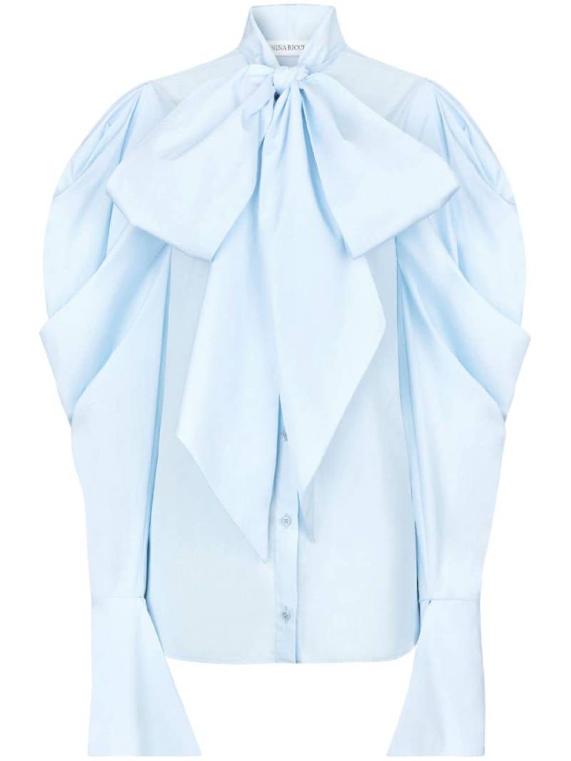 Nina Ricci pussy bow-collar cotton blouse - Blue von Nina Ricci