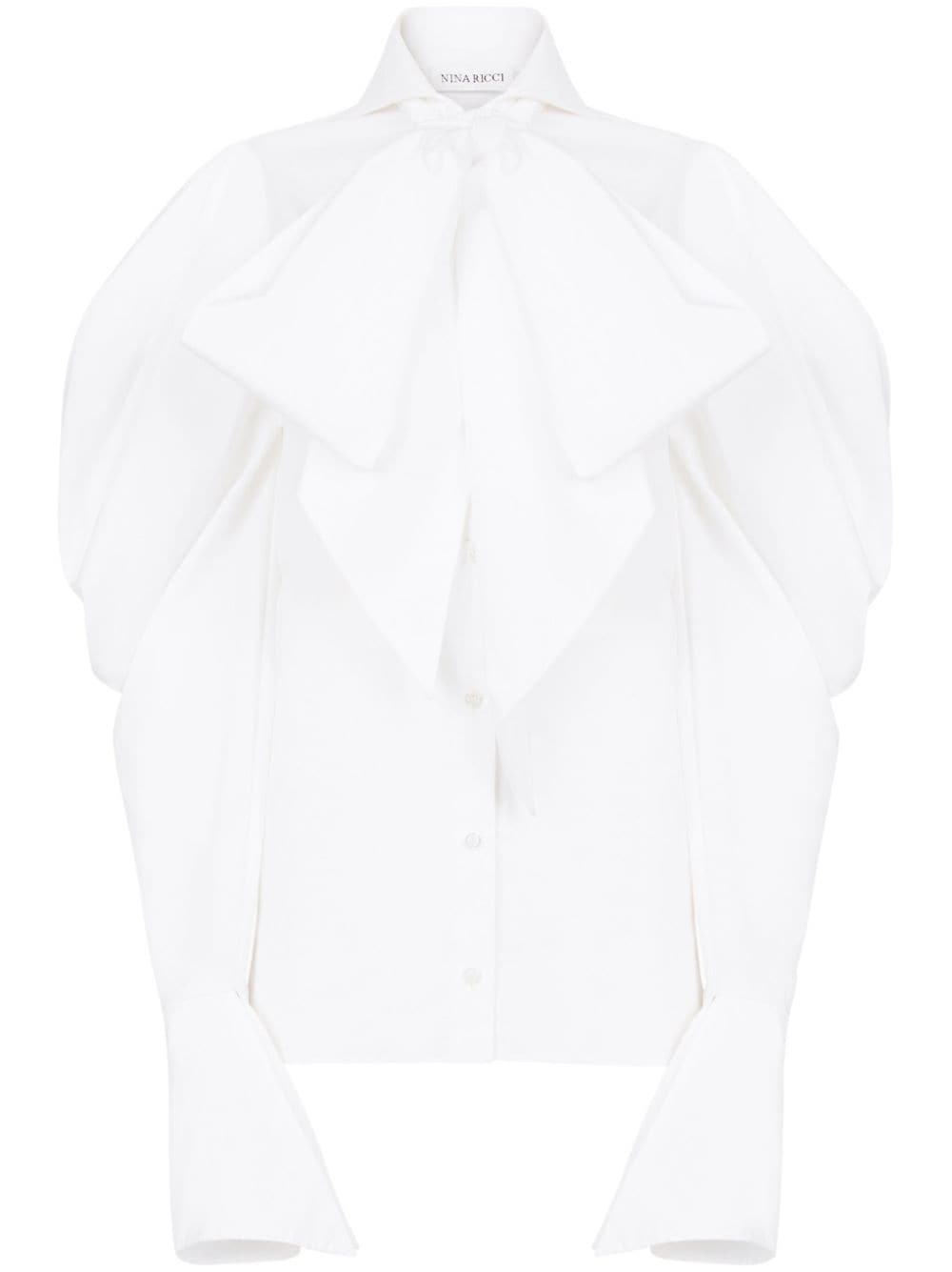 Nina Ricci pussy bow-collar long-sleeve shirt - White von Nina Ricci