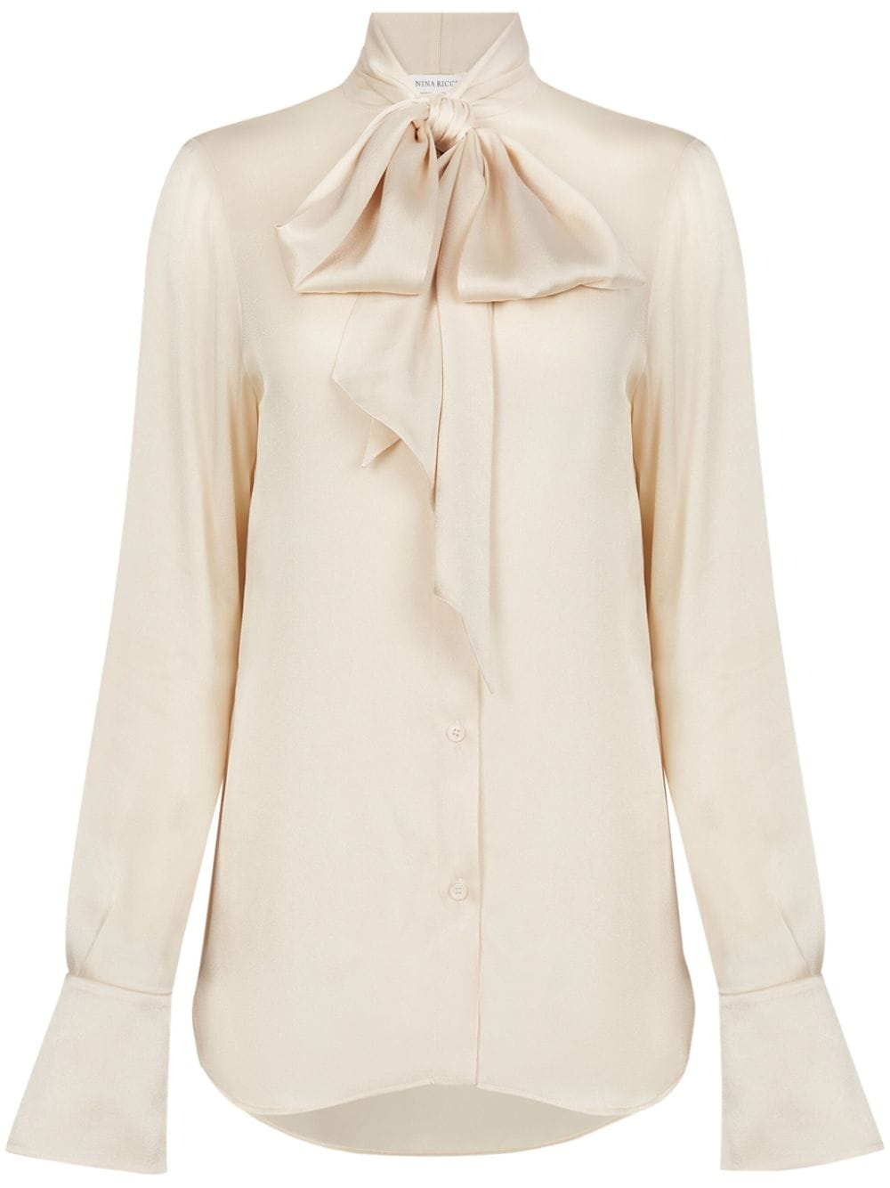 Nina Ricci pussy-bow satin blouse - Neutrals von Nina Ricci