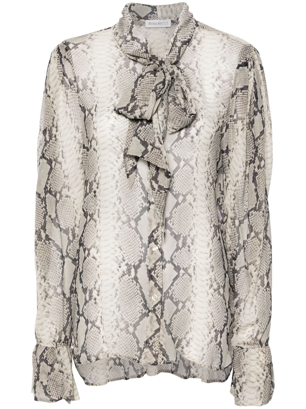 Nina Ricci scarf-detail silk blouse - Neutrals von Nina Ricci