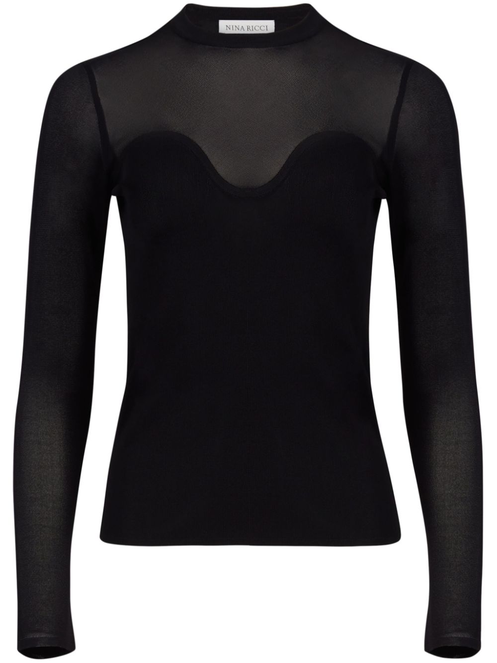 Nina Ricci semi-sheer fine-knit top - Black von Nina Ricci