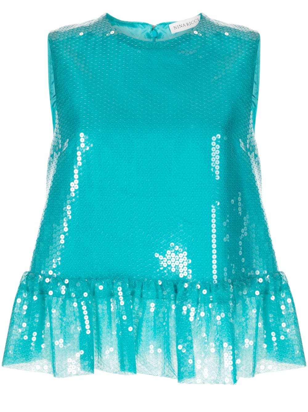 Nina Ricci sequin-embellished sleeveless top - Blue von Nina Ricci