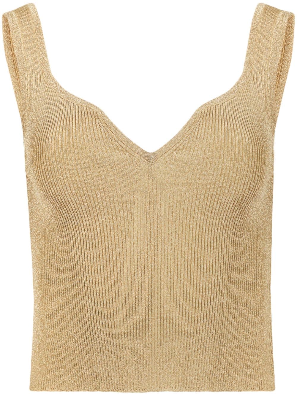 Nina Ricci sweetheart-neck ribbed tank top - Gold von Nina Ricci