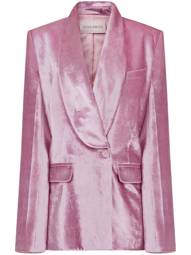 Nina Ricci velvet single-breasted blazer - Pink von Nina Ricci