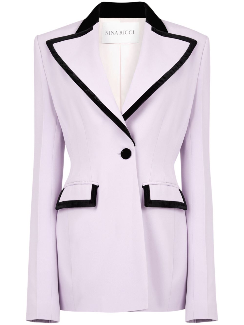 Nina Ricci velvet-trim cady blazer - Purple von Nina Ricci