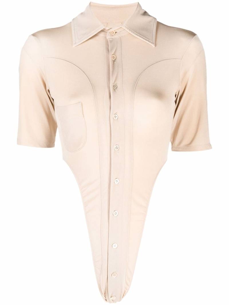 Ninamounah cut out-detail button-up shirt - Neutrals von Ninamounah