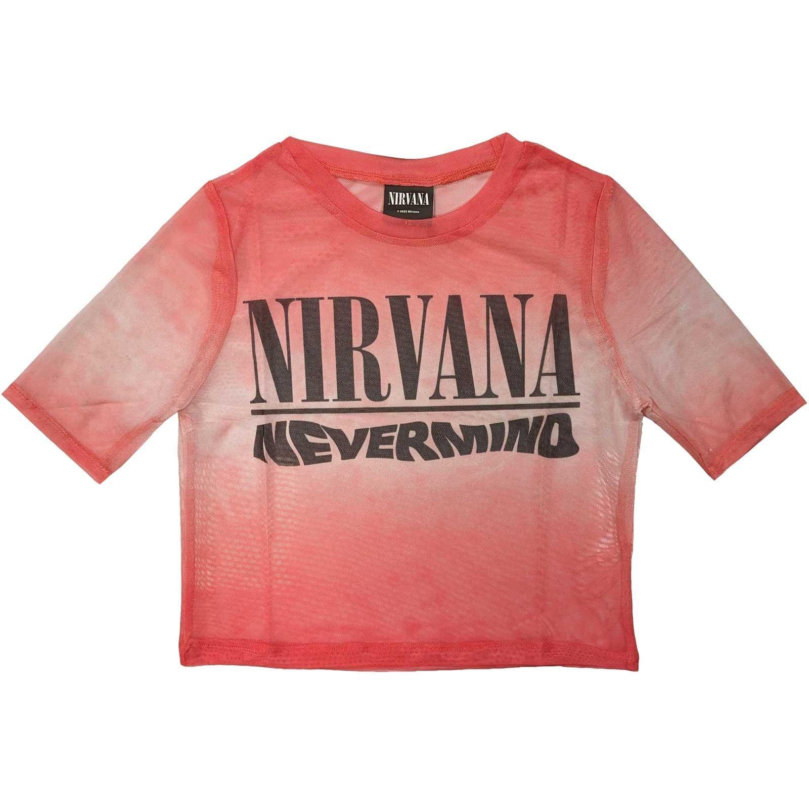 Nevermind Kurzes Top Logo Damen Rot Bunt S von Nirvana