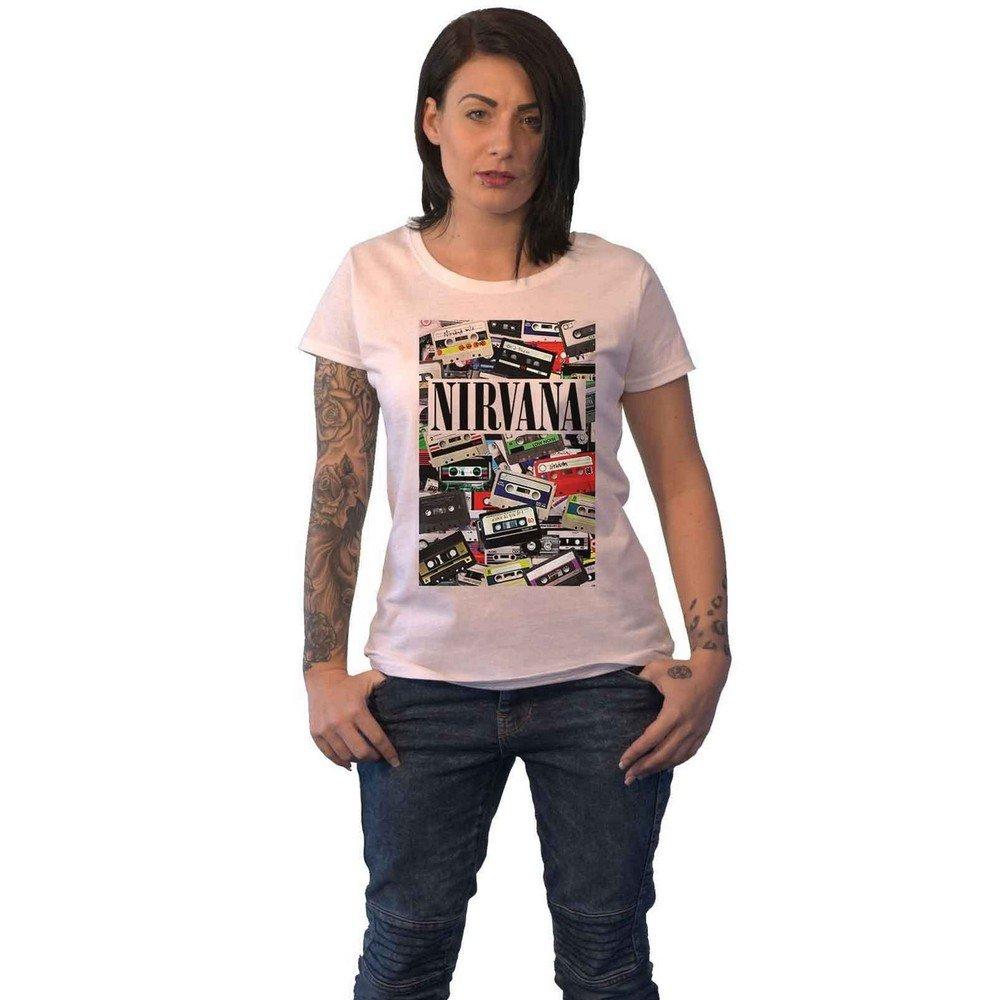 Tshirt Damen Weiss L von Nirvana