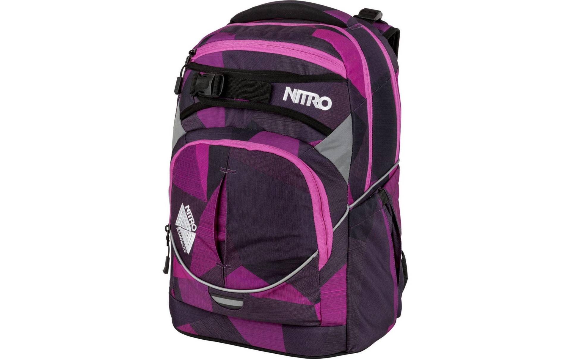 NITRO Schulrucksack »Superhero Fragments Purple«, Reflektoren von Nitro