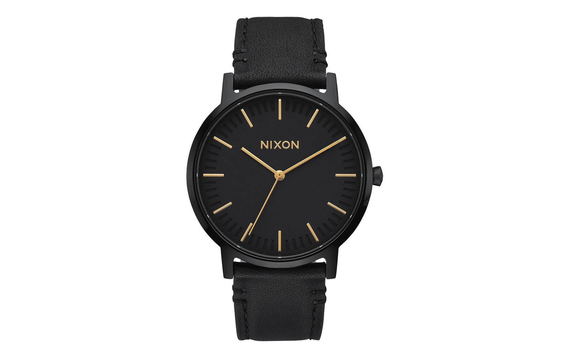 Nixon Chronograph »Porter Leather All Black Goldfarben 40 mm« von Nixon