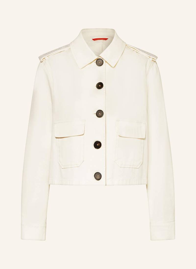 No.1 Como Kastenjacke Mit Schmucksteinen weiss von No.1 Como