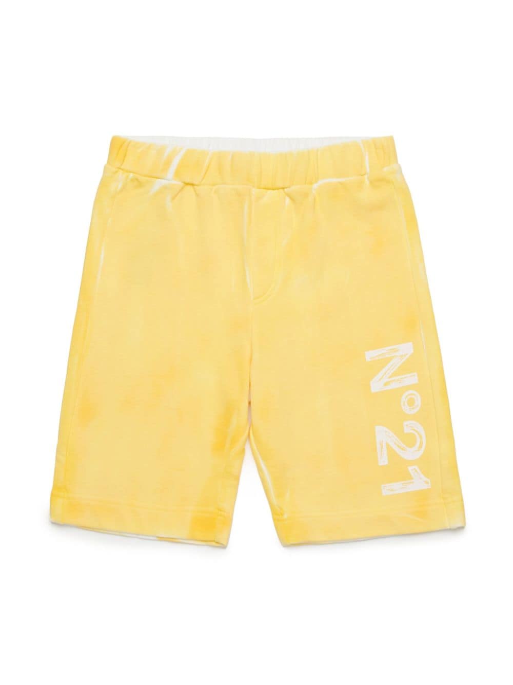 Nº21 Kids faded-effect cotton shorts - Yellow von Nº21 Kids