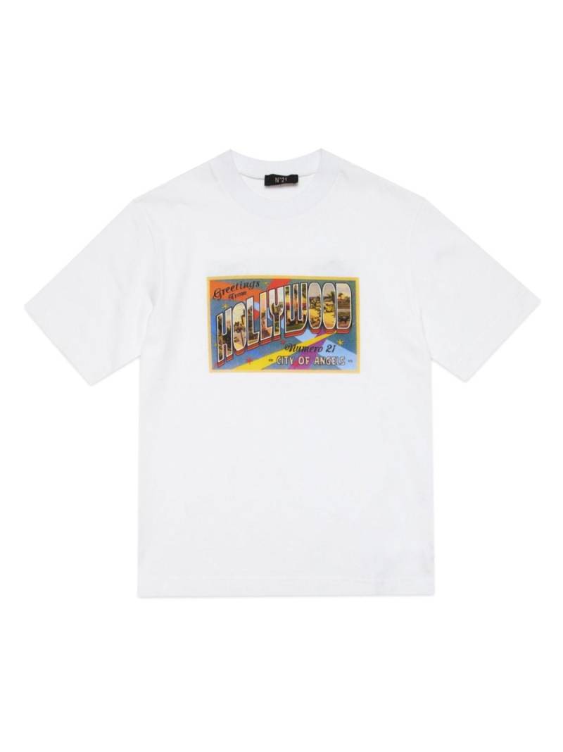 Nº21 Kids graphic-print cotton T-shirt - White von Nº21 Kids