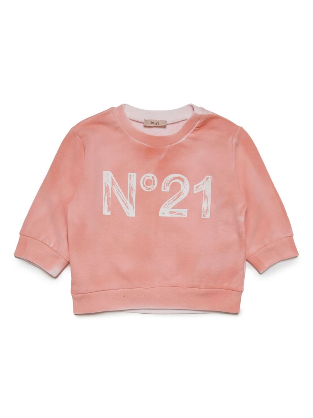 Nº21 Kids logo-print crew-neck sweatshirt - Pink von Nº21 Kids