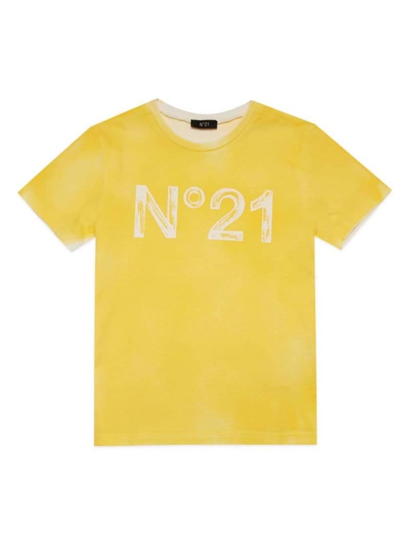 Nº21 Kids logo-print cotton T-shirt - Yellow von Nº21 Kids